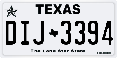 TX license plate DIJ3394