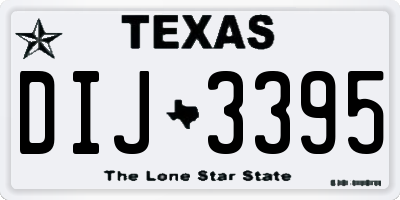 TX license plate DIJ3395