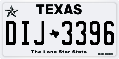 TX license plate DIJ3396