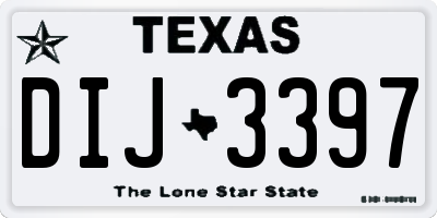 TX license plate DIJ3397