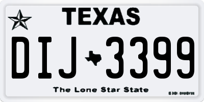 TX license plate DIJ3399