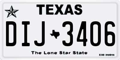 TX license plate DIJ3406
