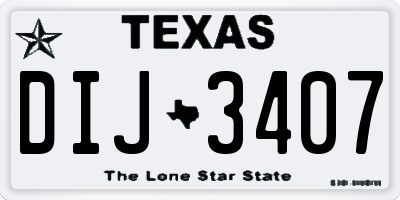 TX license plate DIJ3407