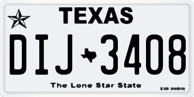TX license plate DIJ3408