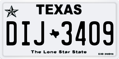 TX license plate DIJ3409