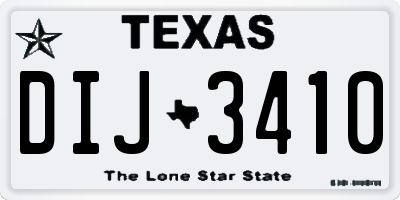TX license plate DIJ3410