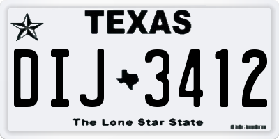 TX license plate DIJ3412