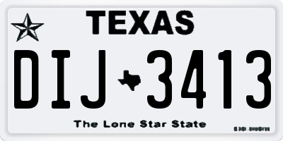 TX license plate DIJ3413