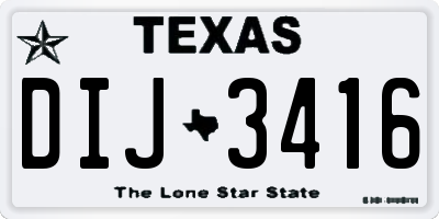 TX license plate DIJ3416