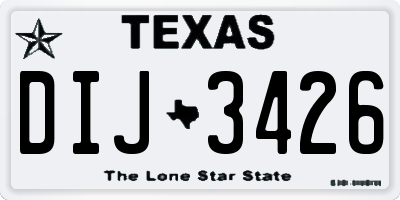 TX license plate DIJ3426
