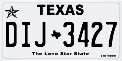 TX license plate DIJ3427