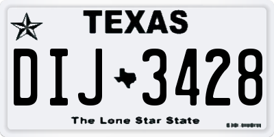 TX license plate DIJ3428