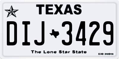 TX license plate DIJ3429