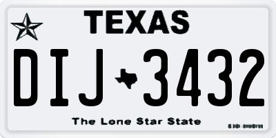 TX license plate DIJ3432
