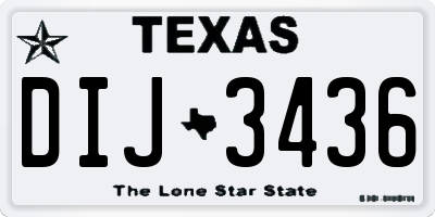 TX license plate DIJ3436