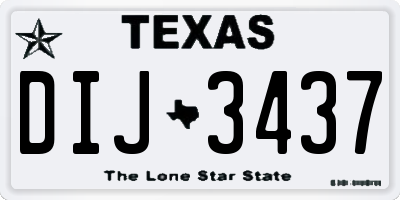 TX license plate DIJ3437