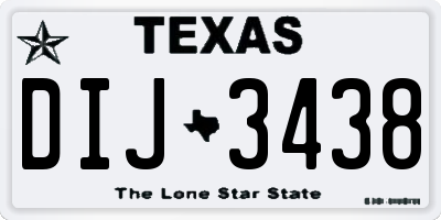 TX license plate DIJ3438