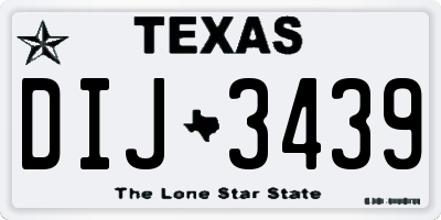 TX license plate DIJ3439