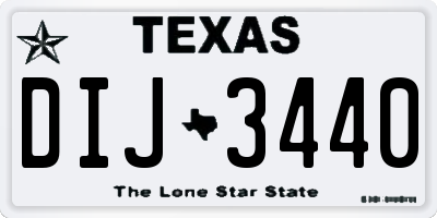 TX license plate DIJ3440