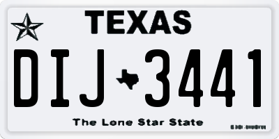 TX license plate DIJ3441