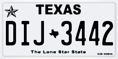 TX license plate DIJ3442