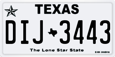 TX license plate DIJ3443