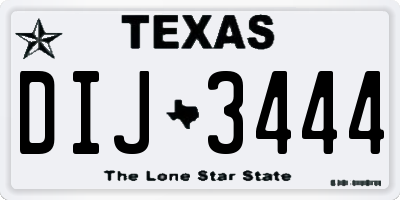 TX license plate DIJ3444
