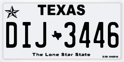 TX license plate DIJ3446