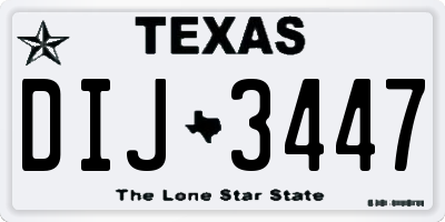 TX license plate DIJ3447