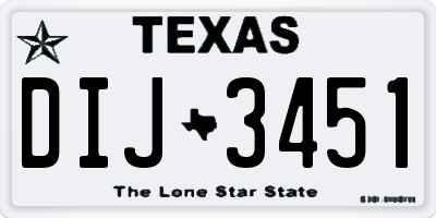 TX license plate DIJ3451