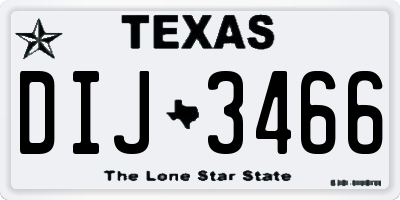 TX license plate DIJ3466