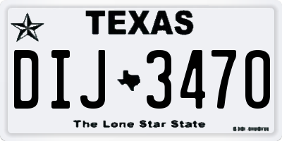 TX license plate DIJ3470