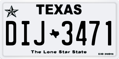 TX license plate DIJ3471