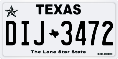TX license plate DIJ3472