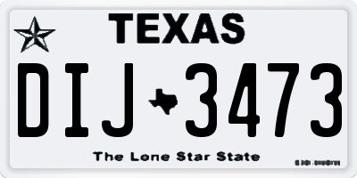 TX license plate DIJ3473