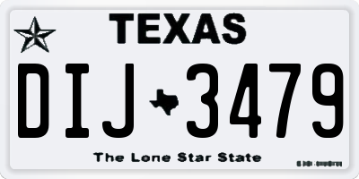 TX license plate DIJ3479
