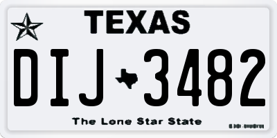 TX license plate DIJ3482