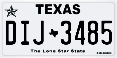 TX license plate DIJ3485