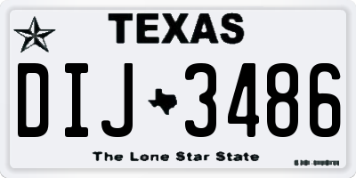 TX license plate DIJ3486
