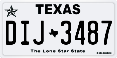 TX license plate DIJ3487