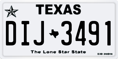 TX license plate DIJ3491