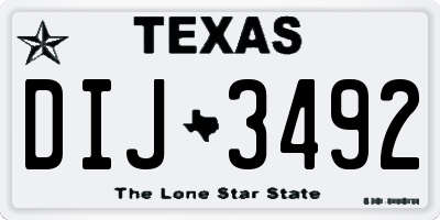 TX license plate DIJ3492