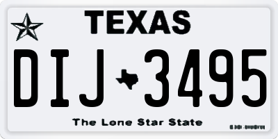 TX license plate DIJ3495