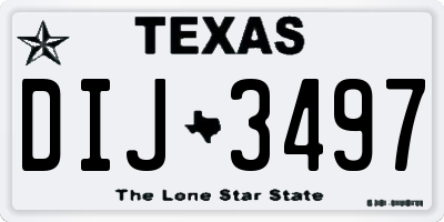 TX license plate DIJ3497