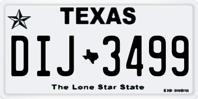 TX license plate DIJ3499