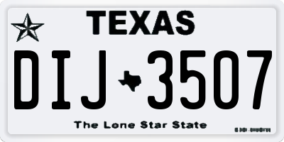 TX license plate DIJ3507