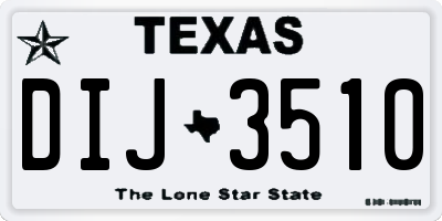 TX license plate DIJ3510