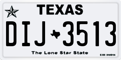 TX license plate DIJ3513