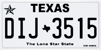 TX license plate DIJ3515