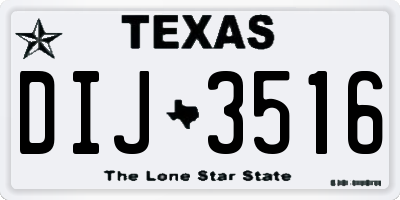 TX license plate DIJ3516